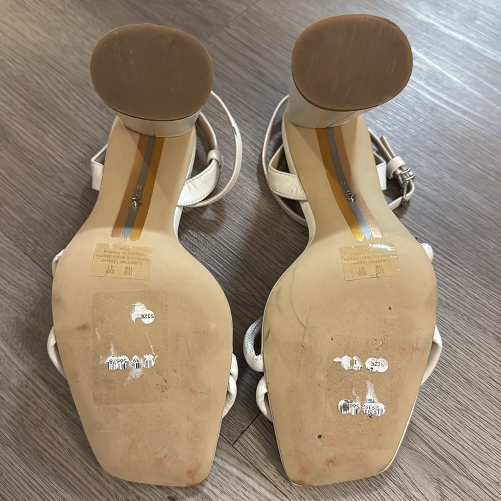 Sam Edelman Kia Block Heel Sandals in bright white leather. Size 11 - Picture 9 of 15